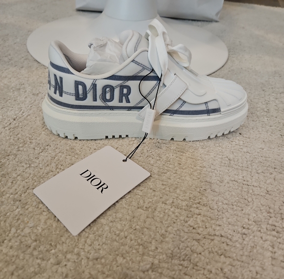Dior Shoes - Dior Brand New White and Navy Mylon Mesh 93B BLEU FRANCE Women 39